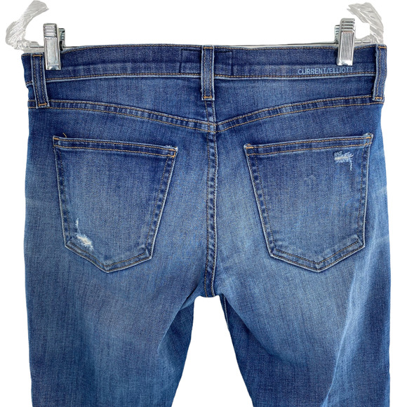 Current/Elliott The Stiletto Niagra Destroy Womens Jeans 28 Denim Distressed - Picture 9 of 9